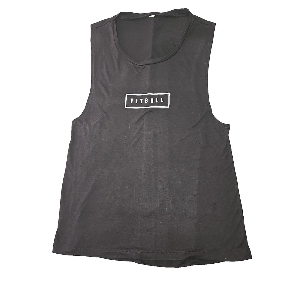 Pitbull Gym Tank Top Men's Medium Black Shirt Workout Muscle ‎ Weightlifting Vtg